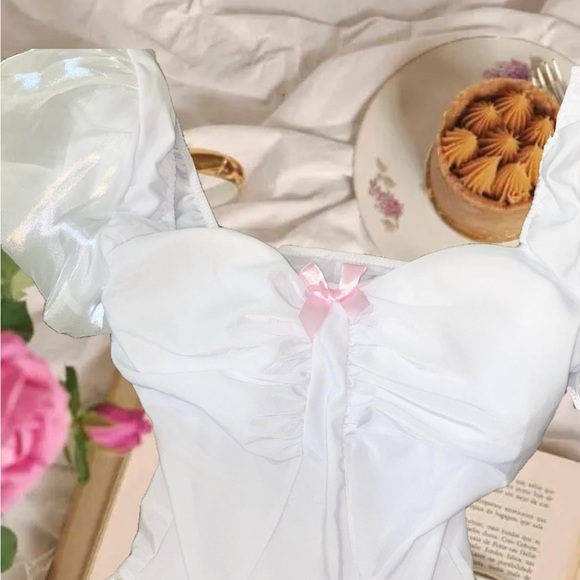 Princess white and pink bow bodysuit - Picture 4 of 4